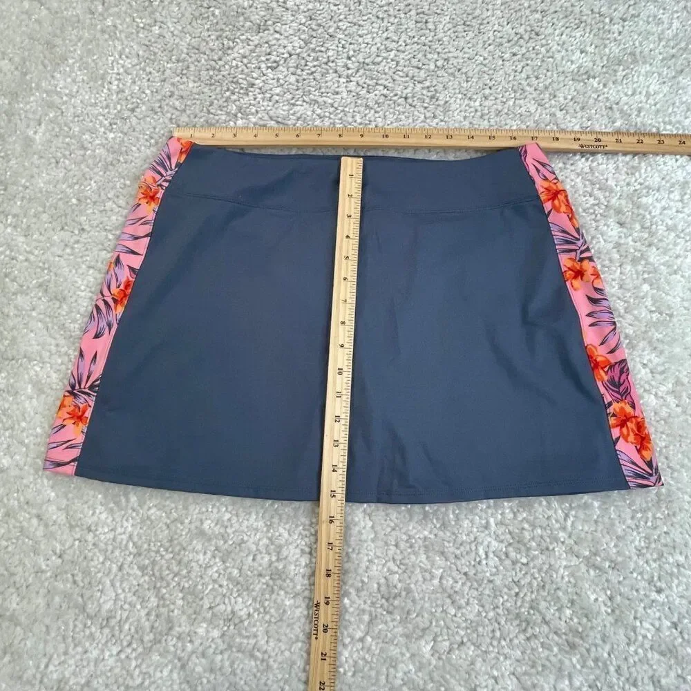 Tommy Bahama Golf Tennis Pickleball Skort Blue Pink Floral Panel